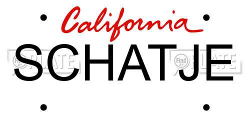 SCHATJE California License Plate