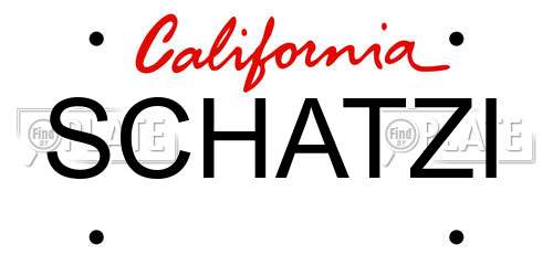 SCHATZI California License Plate