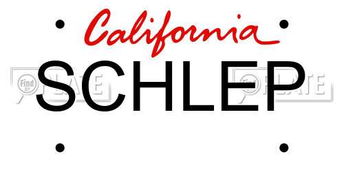 SCHLEP California License Plate