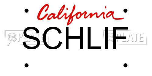 SCHLIF California License Plate