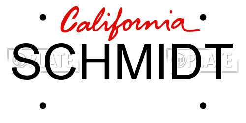 SCHMIDT California License Plate