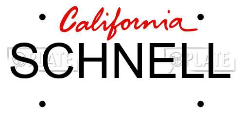 SCHNELL California License Plate
