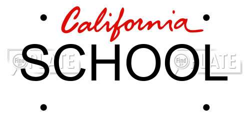 SCHOOL California License Plate