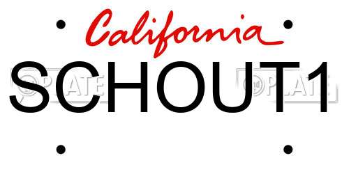 SCHOUT1 California License Plate