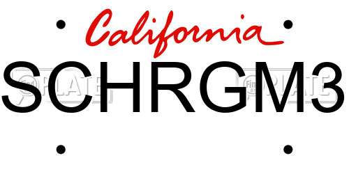 SCHRGM3 California License Plate
