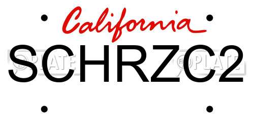 SCHRZC2 California License Plate