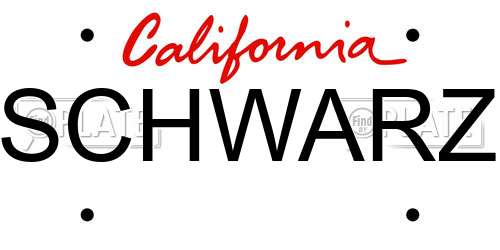 SCHWARZ California License Plate
