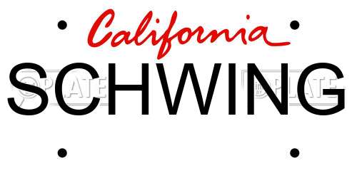 SCHWING California License Plate