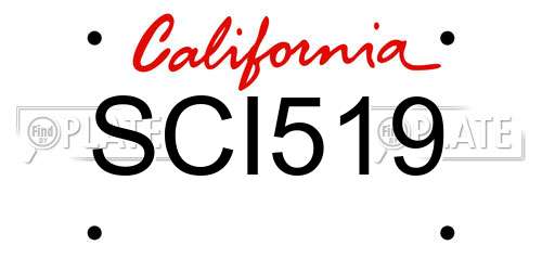 SCI519 California License Plate