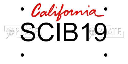 SCIB19 California License Plate