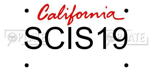 SCIS19 California License Plate