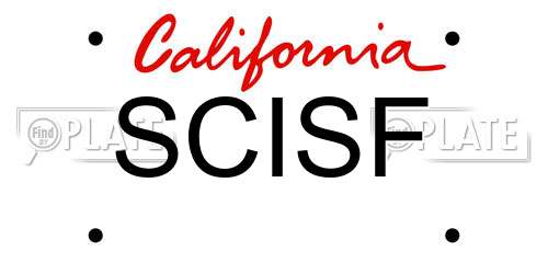 SCISF California License Plate