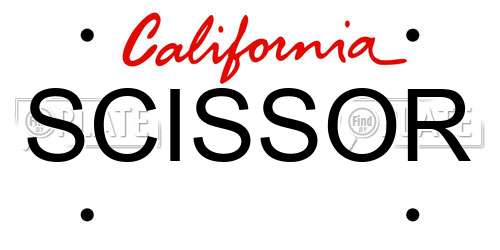 SCISSOR California License Plate