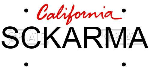SCKARMA California License Plate