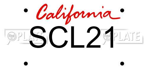 SCL21 California License Plate