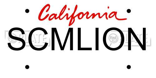 SCMLION California License Plate