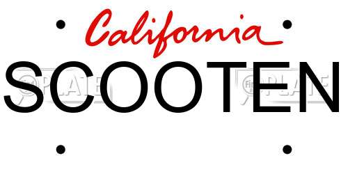 SCOOTEN California License Plate