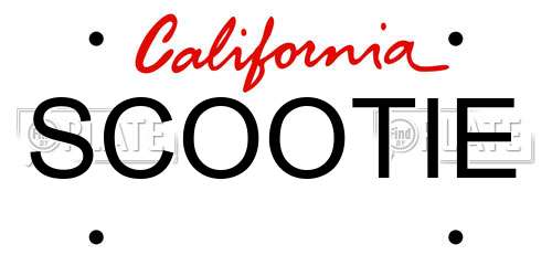 SCOOTIE California License Plate