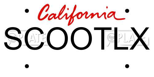 SCOOTLX California License Plate