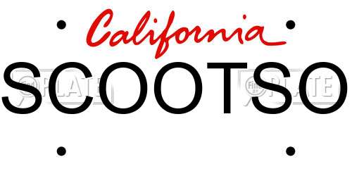 SCOOTSO California License Plate