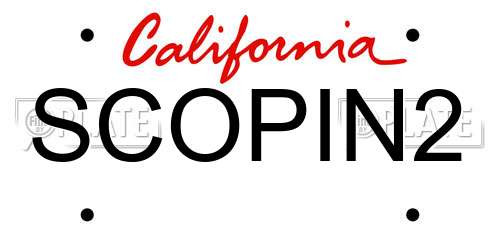 SCOPIN2 California License Plate