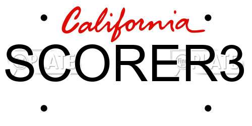 SCORER3 California License Plate