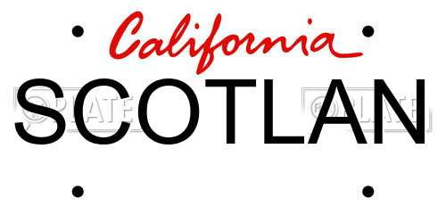 SCOTLAN California License Plate