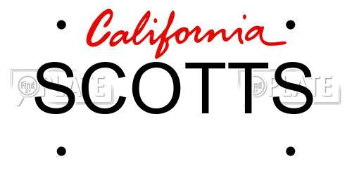SCOTTS California License Plate
