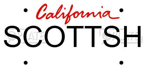 SCOTTSH California License Plate