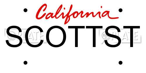 SCOTTST California License Plate