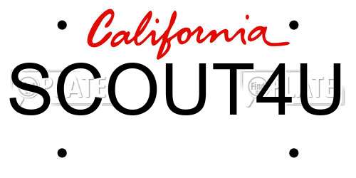 SCOUT4U California License Plate