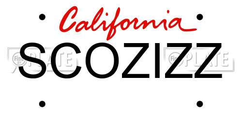 SCOZIZZ California License Plate