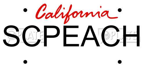 SCPEACH California License Plate