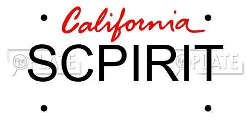 SCPIRIT California License Plate