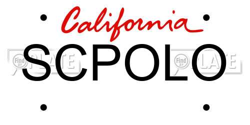 SCPOLO California License Plate