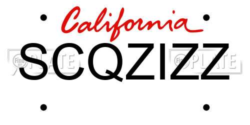SCQZIZZ California License Plate