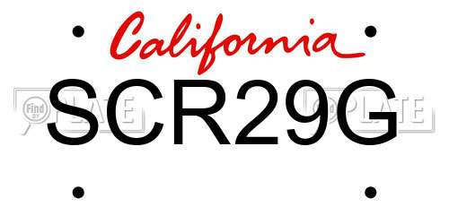SCR29G California License Plate