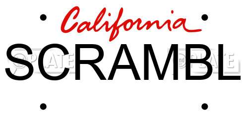 SCRAMBL California License Plate