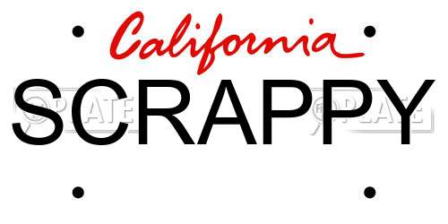 SCRAPPY California License Plate