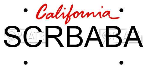 SCRBABA California License Plate
