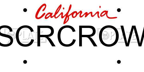 SCRCROW California License Plate