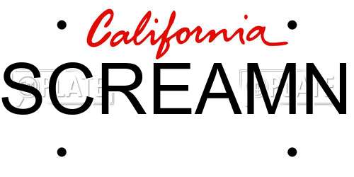 SCREAMN California License Plate