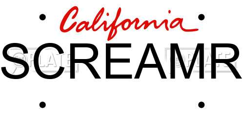 SCREAMR California License Plate