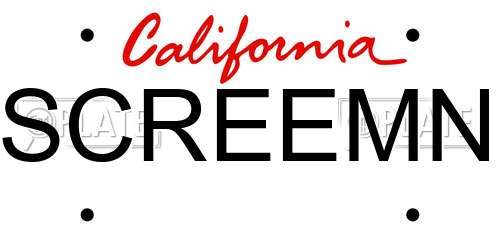 SCREEMN California License Plate