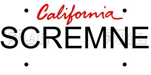 SCREMNE California License Plate