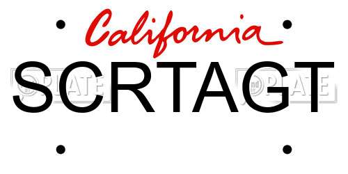 SCRTAGT California License Plate