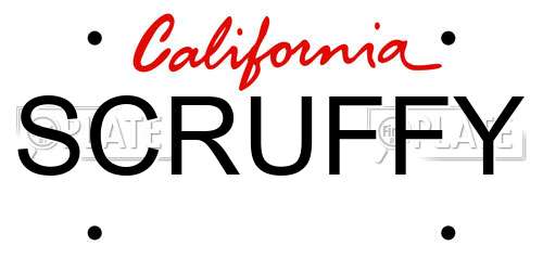 SCRUFFY California License Plate