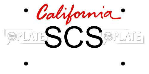 SCS California License Plate