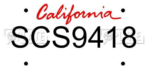 SCS9418 California License Plate