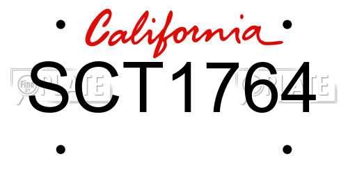 SCT1764 California License Plate